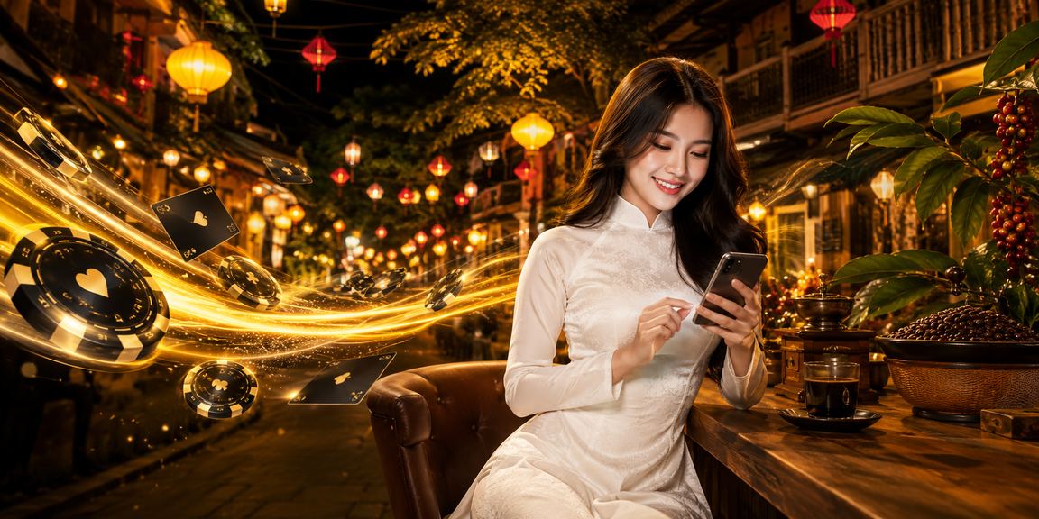 Người dùng Hà Nội trong trang phục áo dài xem casino di động
